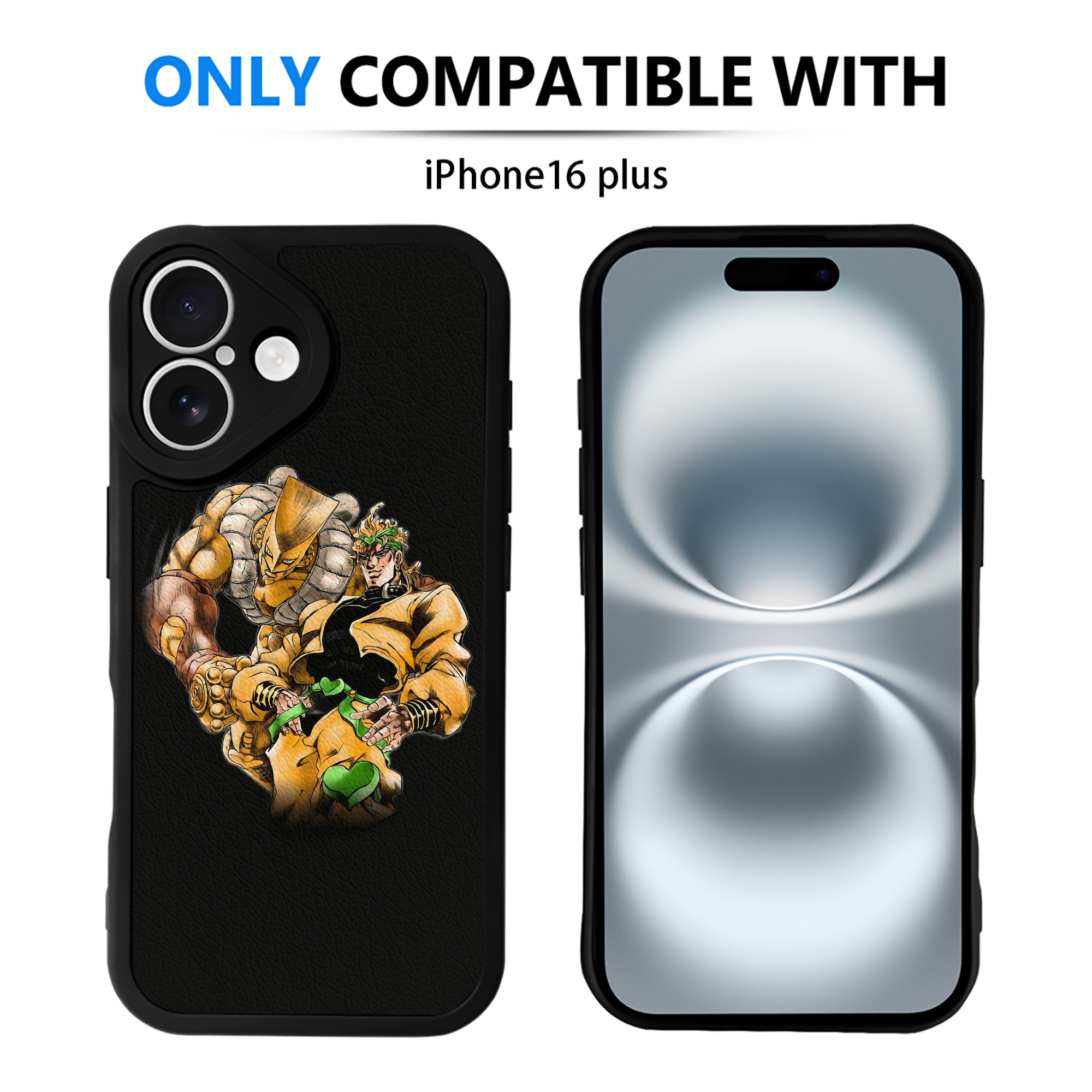 （画像用） ジョジョの奇妙な冒険 ディオ?ブランドー JoJo's Bizarre Adventure Dio Brando 【iPhone 16シリーズ対応】シリコンスマホケース（レザー調） 材質：シリコン
